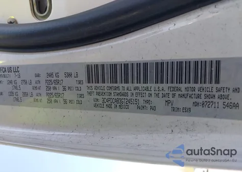 2016 Dodge Journey Se z USA, uszkodzony, nr VIN 3C4PDCAB3GT245151